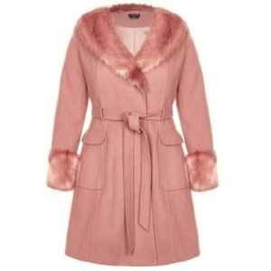 NWT 'Make Me Blush' City Chic Plus Size Pink Coat
